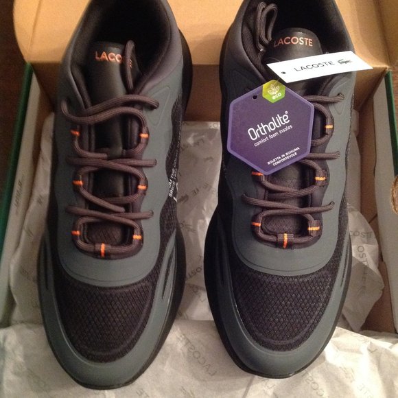 Lacoste Men's Active Black & Gray Textile Sneakers - 11.5 - New in Box - Picture 1 of 10